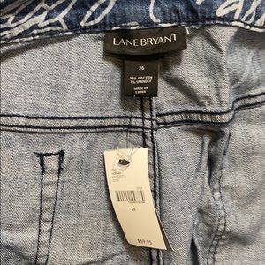 Lane Bryant leaf print Jean Shorts